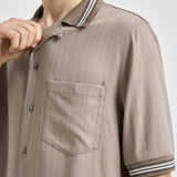 Camicia uomo a maniche corte tortora GMP02612 P00232760398 GOLDEN GOOSE 