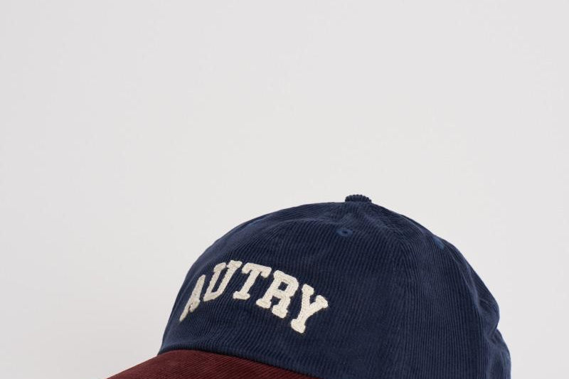 Cappellino uomo in velluto bordeaux e blu ACPU Q9BV AUTRY 