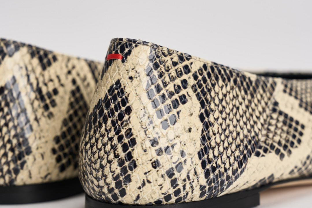 Ballerina donna in pelle stampata pitonata MOAP8MFL CREAMY AEYDE 