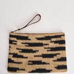 Pochette donna Ampy in rafia animalier nera AMPY ZEBRA IBELIV 
