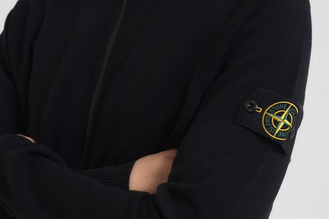 Maglia uomo con zip nera 5100062 S00A1V0029 STONE ISLAND 