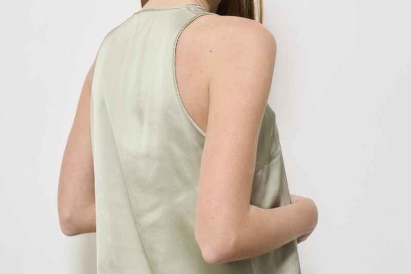Top donna in raso salvia S08481 6638035 PESERICO 
