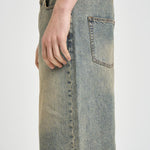 Bermuda uomo in denim slavato 308 DARK BLUE WOODBIRD 