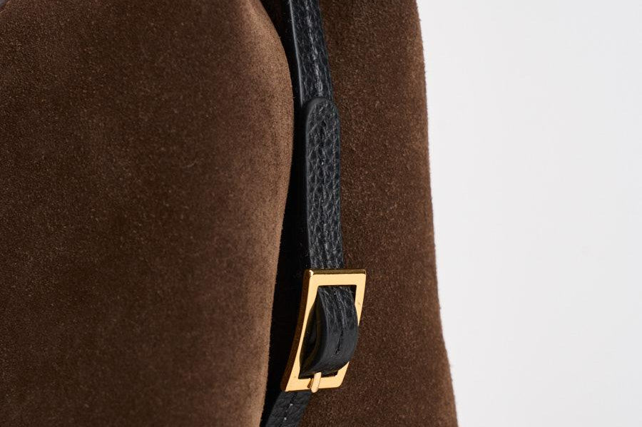 Borsa donna "Penelope" Slouch in suede testa di moro 000148 PALISSANDERSUEDE WANDLER 