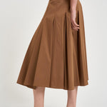Gonna midi donna a balze marrone S6SK34 T89 SEMICOUTURE 