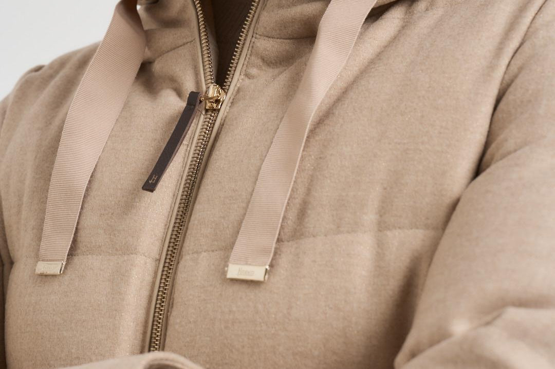 Piumino donna midi trapuntato beige PI002104D 1985 HERNO 