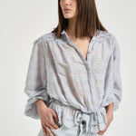Blusa donna Polly con pizzo celeste HT0767FA D1J05E30LU MARANT ETOILE 