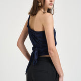 Top donna drappeggiato blu HT0874FA D2K04IFADEDNIGHT ISABEL MARANT 