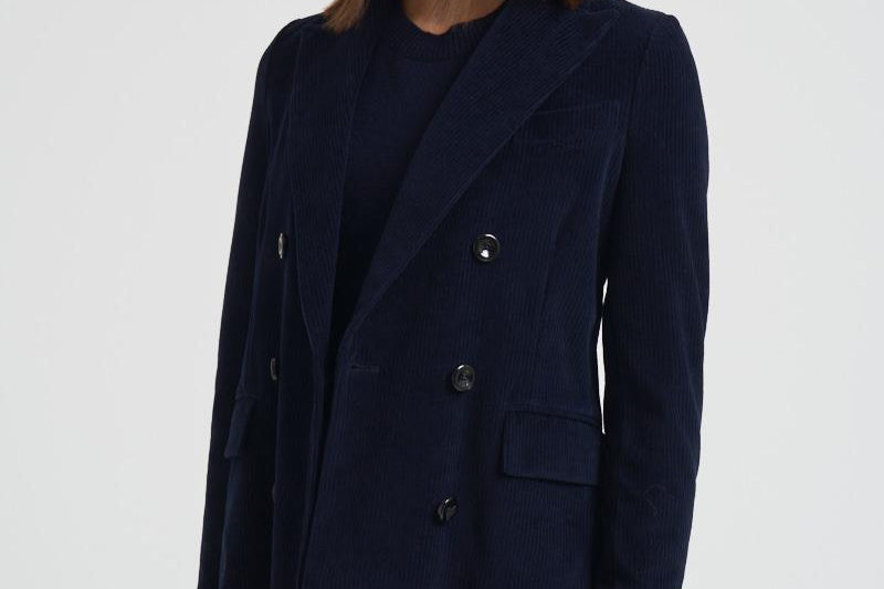 Giacca donna doppiopetto in velluto blu FD3636 007 CIRCOLO 1901 