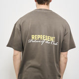 T-shirt uomo tortora con logo MLM4274 16WASHED OLIVE REPRESENT 