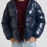 Piumino uomo corto lucido blu notte STEVE 4004 PYRENEX 