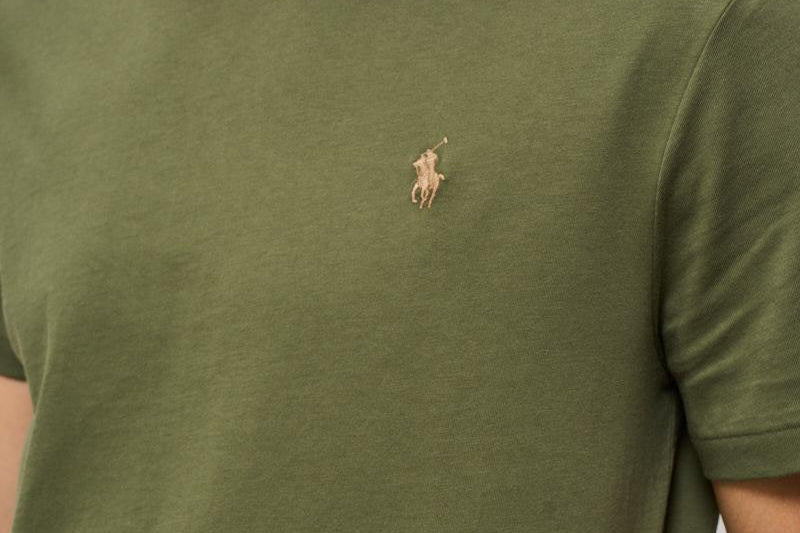 T-shirt uomo girocollo verde militare 710671438 389 RALPH LAUREN 