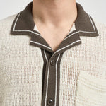 Polo uomo effetto crochet beige M26100018 CLEARCREAM SAMSØE SAMSØE 