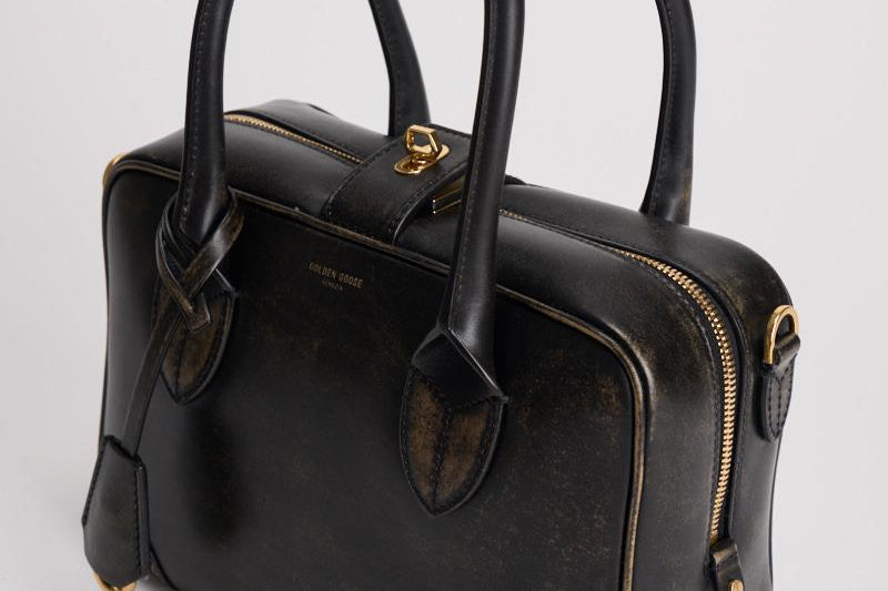Borsa donna tote "Vita" in pelle vintage nera GWA00470 A00086790100 GOLDEN GOOSE 