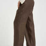 Pantalone donna con pinces marrone SIMONA VT1502BROWN BERWICH 