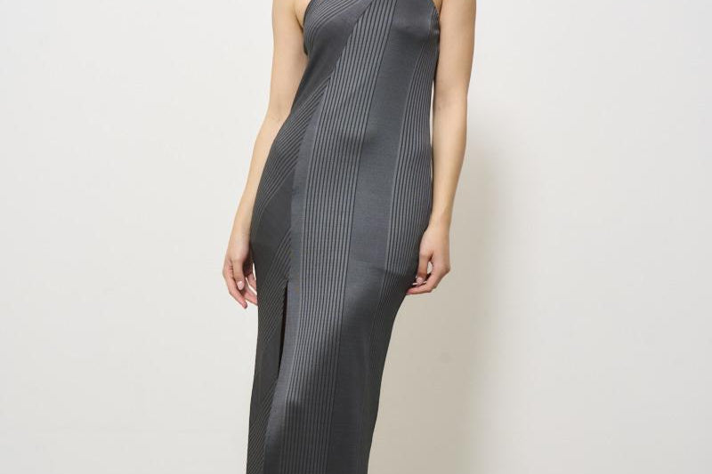 Abito donna lungo Ralani metallizzato grigio RALANI CHARCOAL IRO 