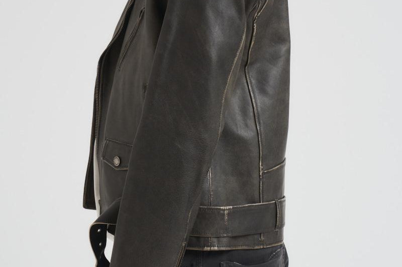 Giubbotto uomo chiodo in pelle nero GMP00297 P00064790100 GOLDEN GOOSE 