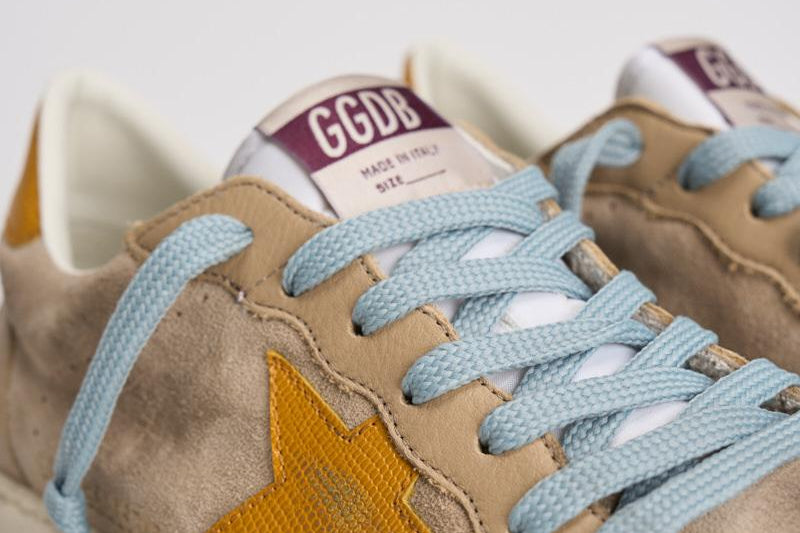 Sneakers uomo Ball Star beige e arancioni GMF00117 F00749515778 GOLDEN GOOSE 