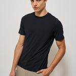 T-shirt uomo girocollo nera AU1330C 1002 ALPHA STUDIO 