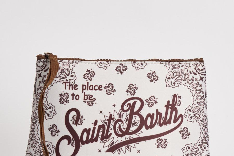Pochette donna Aline bandana bianca e bordeaux ALINE 03131L MC2 SAINT BARTH 