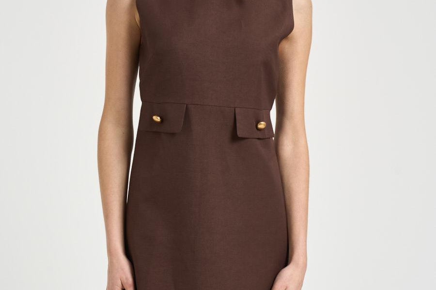 Abito donna dritto marrone D731377G RAISA26008 P.a.r.o.s.h. 