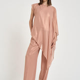 Camicia donna monospalla fluida rosa E06410 157 PESERICO 