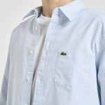 Camicia uomo a righe azzurra e bianca CH5625 E7B LACOSTE 