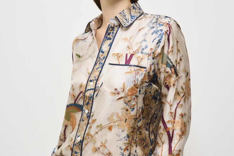 Camicia donna in seta Aloe fantasia 10642 514714 PIERRE-LOUIS MASCIA 