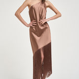 Abito donna monospalla bronzo 106352A33D KIWIL50 PINKO 
