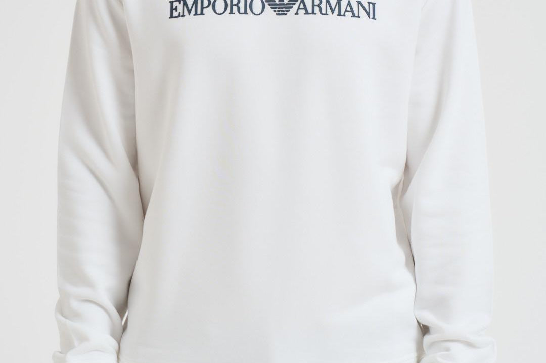 Felpa uomo girocollo bianca 8N1MR6 1JRIZF109 EMPORIO ARMANI 