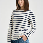 T-shirt donna Carmelita a righe blu Y6SJ08 RG109 SEMICOUTURE 