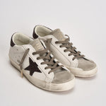Sneakers donna Super Star bianche e glitter marroni GWF00101 F00812212386 GOLDEN GOOSE 