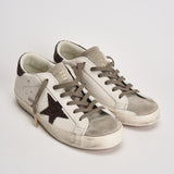 Sneakers donna Super Star bianche e glitter marroni GWF00101 F00812212386 GOLDEN GOOSE 