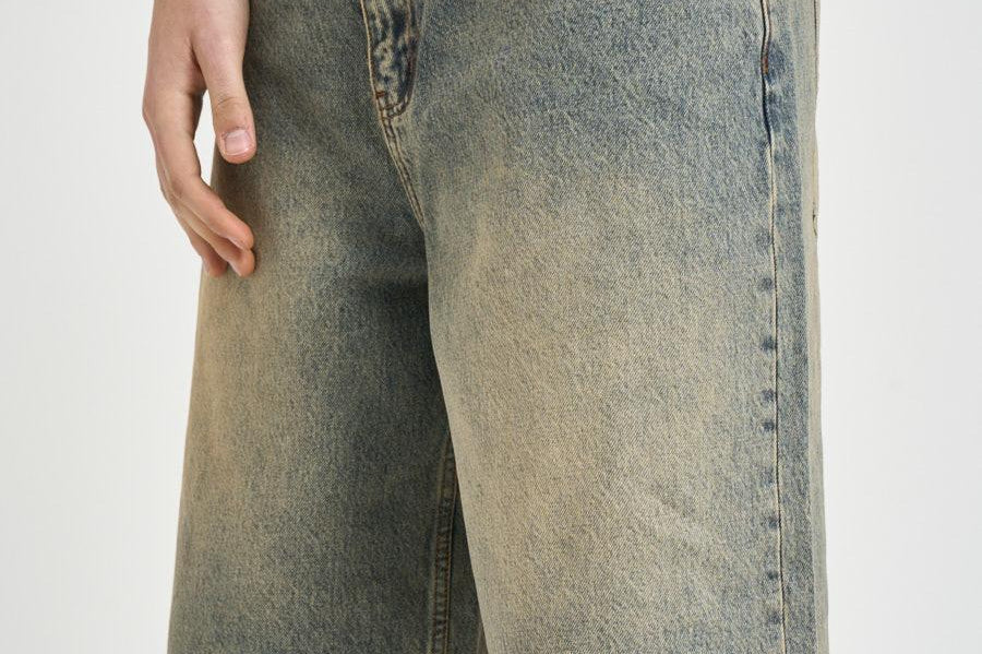 Bermuda uomo in denim slavato 308 DARK BLUE WOODBIRD 
