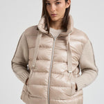 Bomber donna in nylon e maglia beige PI00138DR 1985 HERNO 