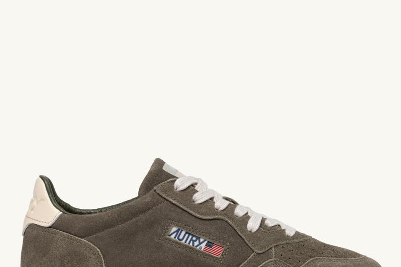 Sneakers uomo Medalist low suede verde militare AULM UH04 AUTRY 