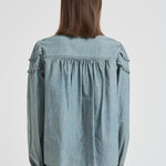 Blusa donna Milya in denim chiaro HT0677FA C3G05E30BU MARANT ETOILE 
