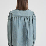 Blusa donna Milya in denim chiaro HT0677FA C3G05E30BU MARANT ETOILE 