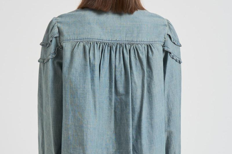 Blusa donna Milya in denim chiaro HT0677FA C3G05E30BU MARANT ETOILE 