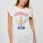 T-shirt donna con stampa bianca 104603 A2DAZ05 PINKO 