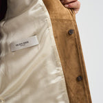 Giubbotto donna in suede cammello con frange GWP02368 P00216055678 GOLDEN GOOSE 