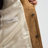 Giubbotto donna in suede cammello con frange GWP02368 P00216055678 GOLDEN GOOSE 