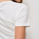T-shirt donna girocollo bianca con scritta ESME 06029H MC2 SAINT BARTH 