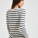 T-shirt donna Carmelita a righe blu Y6SJ08 RG109 SEMICOUTURE 