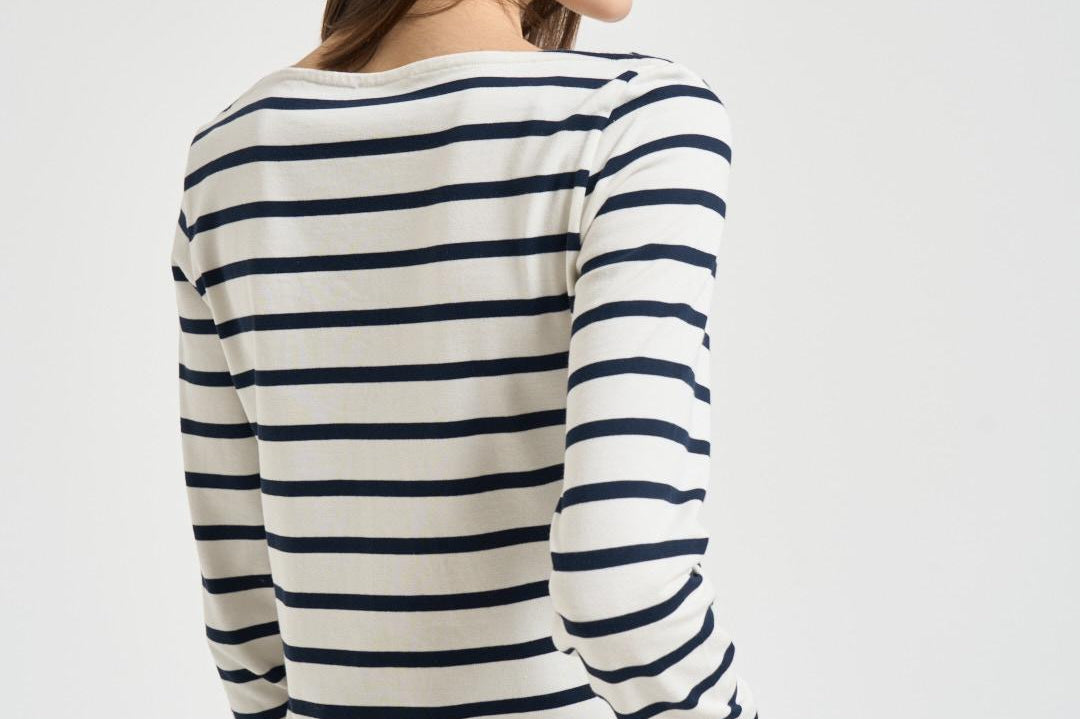 T-shirt donna Carmelita a righe blu Y6SJ08 RG109 SEMICOUTURE 