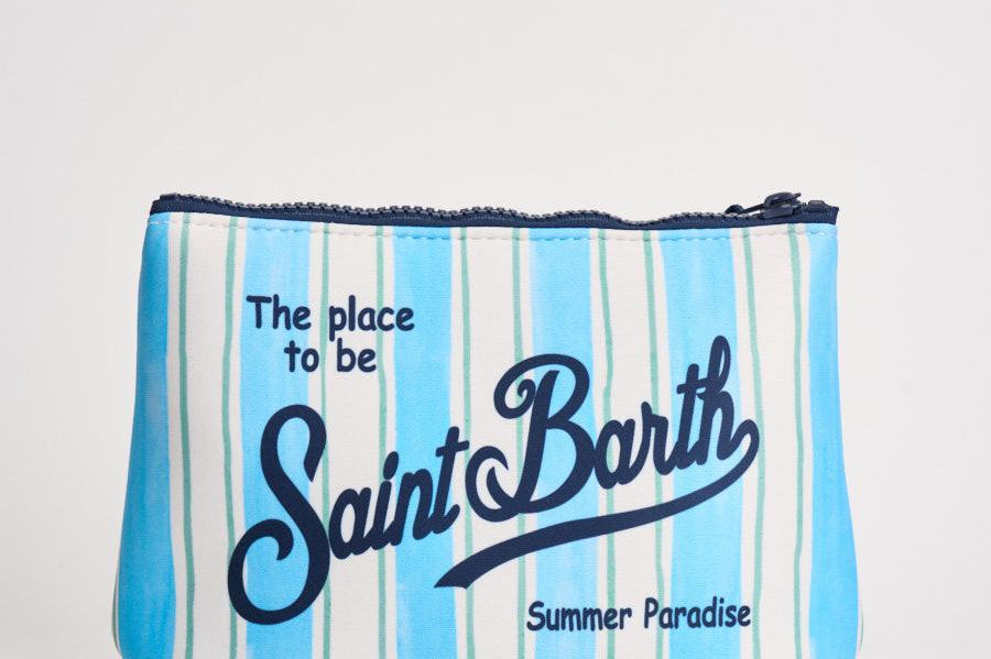 Pochette donna Aline a righe azzurra e bianca ALINE 00925L MC2 SAINT BARTH 