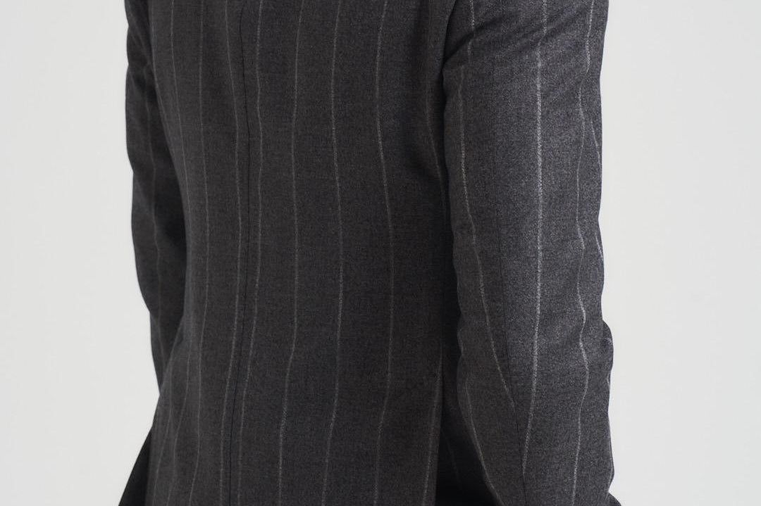 Abito uomo monopetto gessato grigio 2442+8364 535102 LUIGI BIANCHI 