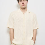 Camicia uomo traforata panna LDM310157 215215IVORY LES DEUX 