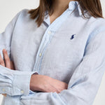 Camicia donna regular fit celeste 211970730 503 RALPH LAUREN 