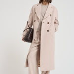 Cappotto lungo donna doppiopetto panna MYRNA DEBORA9220 ACCADEMIE TESSILI 